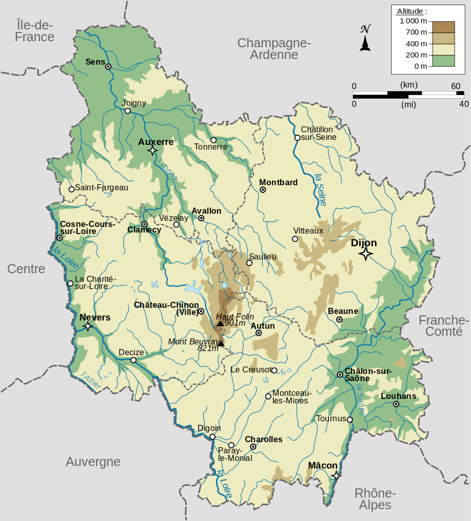 Map of Burgundy by LeMorvandiau via Wikimedia