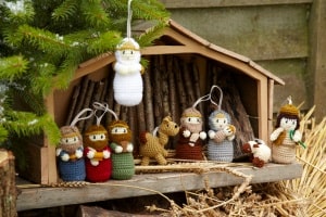 Knitted nativity set