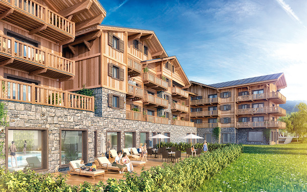 This computer-generated image shows how Les Chalets de Laÿssia in Samoëns will look in summer