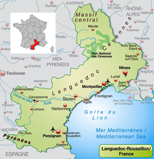 Map of Languedoc property