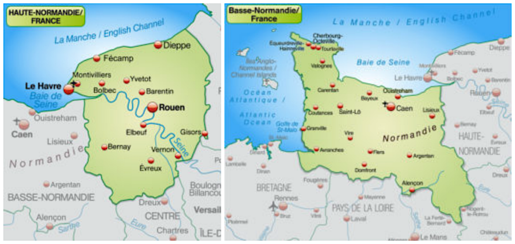 Lower and upper Normandy