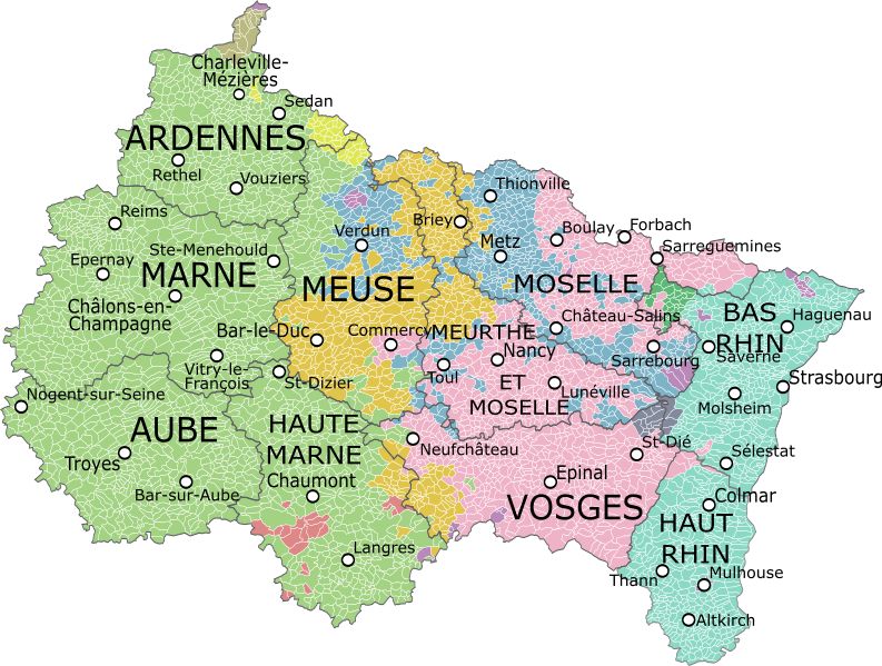 Map of Grand Est Region