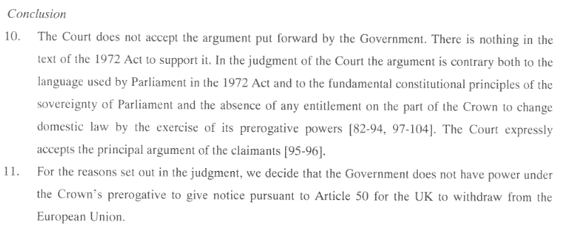 the high court's conclusion