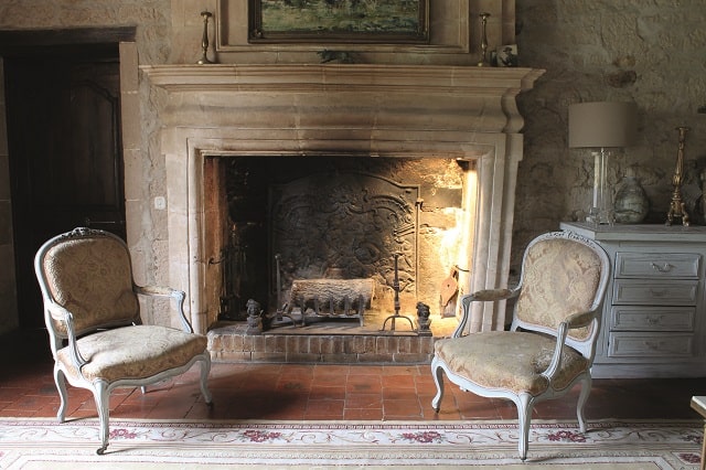 Salon fireplace