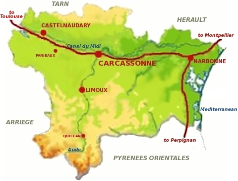 Map of the Aude, Languedoc