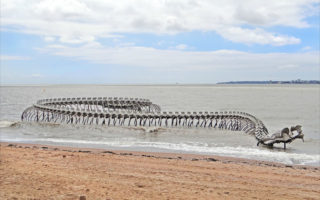 Enormous sea serpent surges out of the Loire River in France