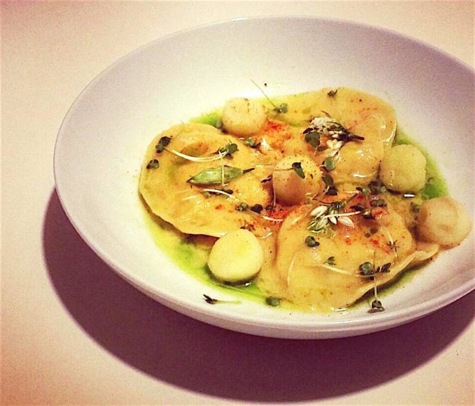 Crab ravioli with lemon mascarpone sauce by Masterchef contestant Annie McKenzie