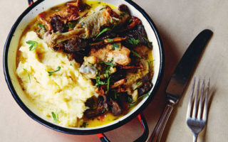Poulet de bresse with potato, celeriac and parsnip mash & morbier sauce