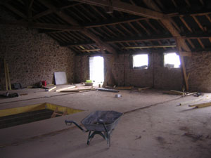 barn conversion limousin coming together with new walls and floors