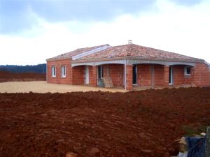 The new build in France with walls windows and roof 