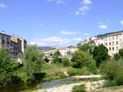 view of Lodeve from the river